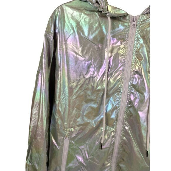 Shein Womens or Mens M Lightweight Iridescent Hooded Windbreaker Jacket - Picture 6 of 9